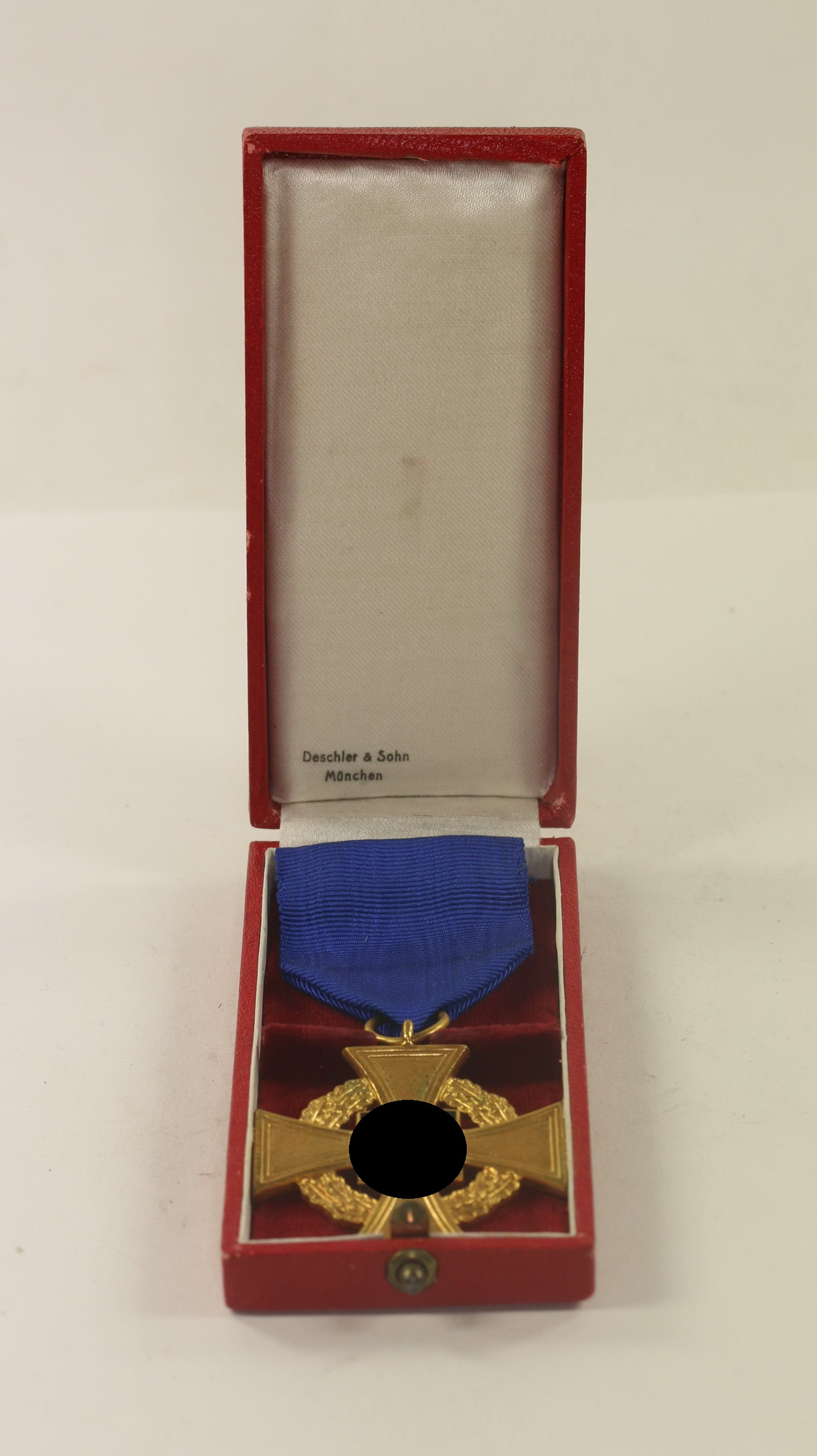 Cased Gold Civil Loyal Service Cross, Deschler & Sohn München.  – Bild 1