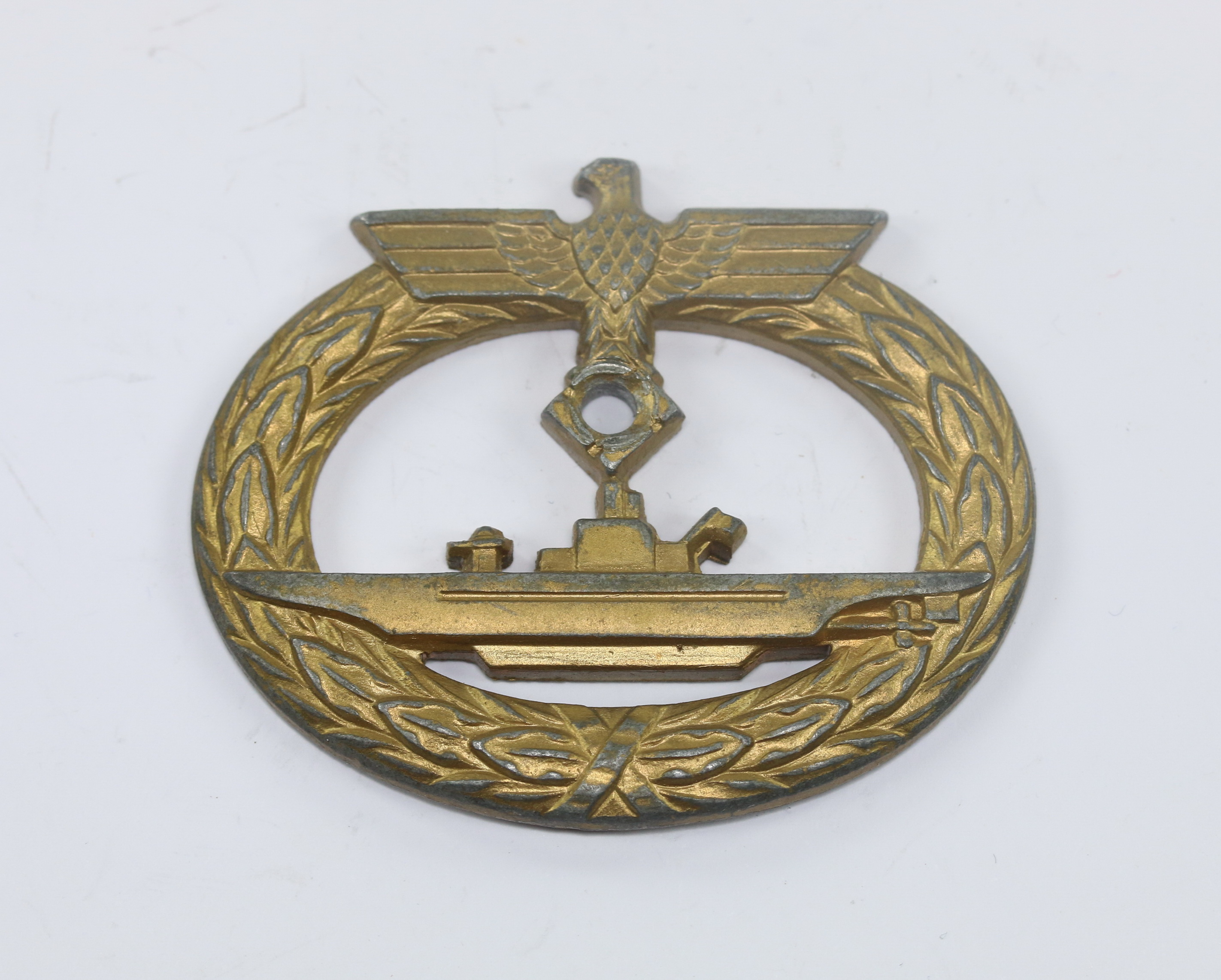 Submarine War Badge. Type Funcke & Brüninghaus, Lüdenscheid. Denazified/Damaged. – Bild 1