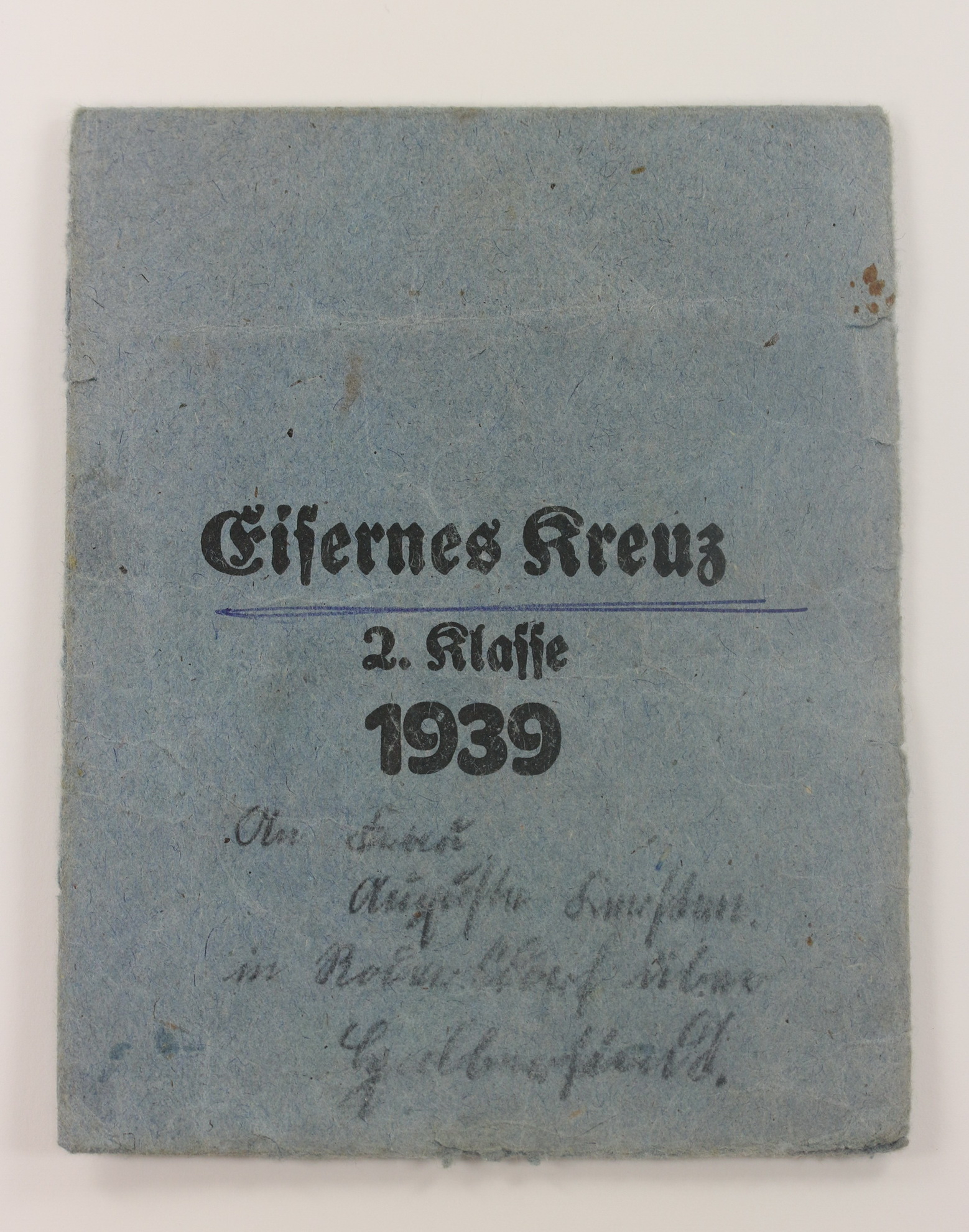 _verleihungst_te_eisernes_kreuz_2 Verleihungstüte Eisernes Kreuz 2. Klasse 1939, Ernst L. Müller Pforzheim – Bild 1