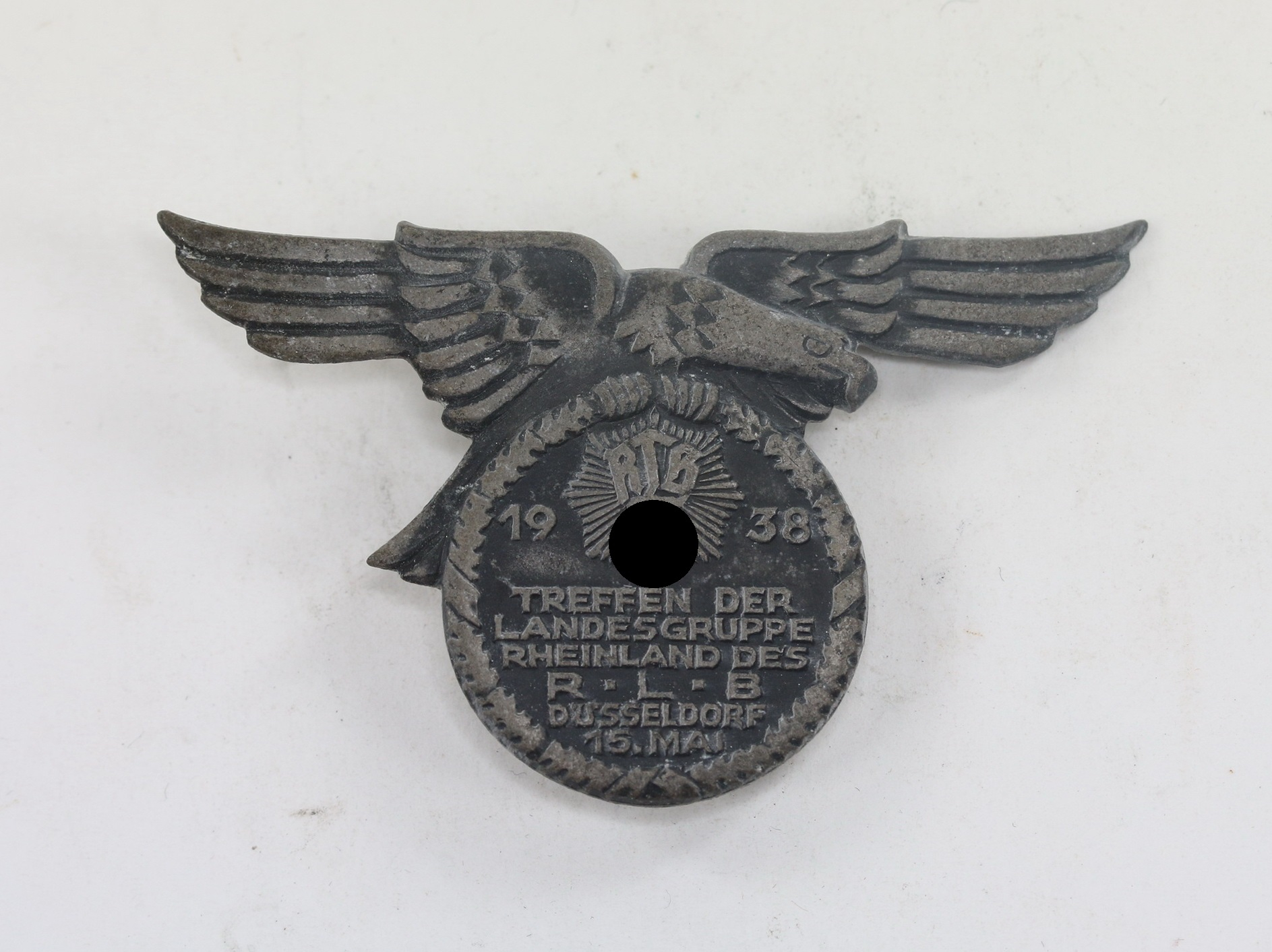 Abzeichen, 1938 Treffen der Landesgruppe Rheinland des RLB Düsseldorf 16. Mai, Hst. F. Hoffstätter Bonn – Bild 1