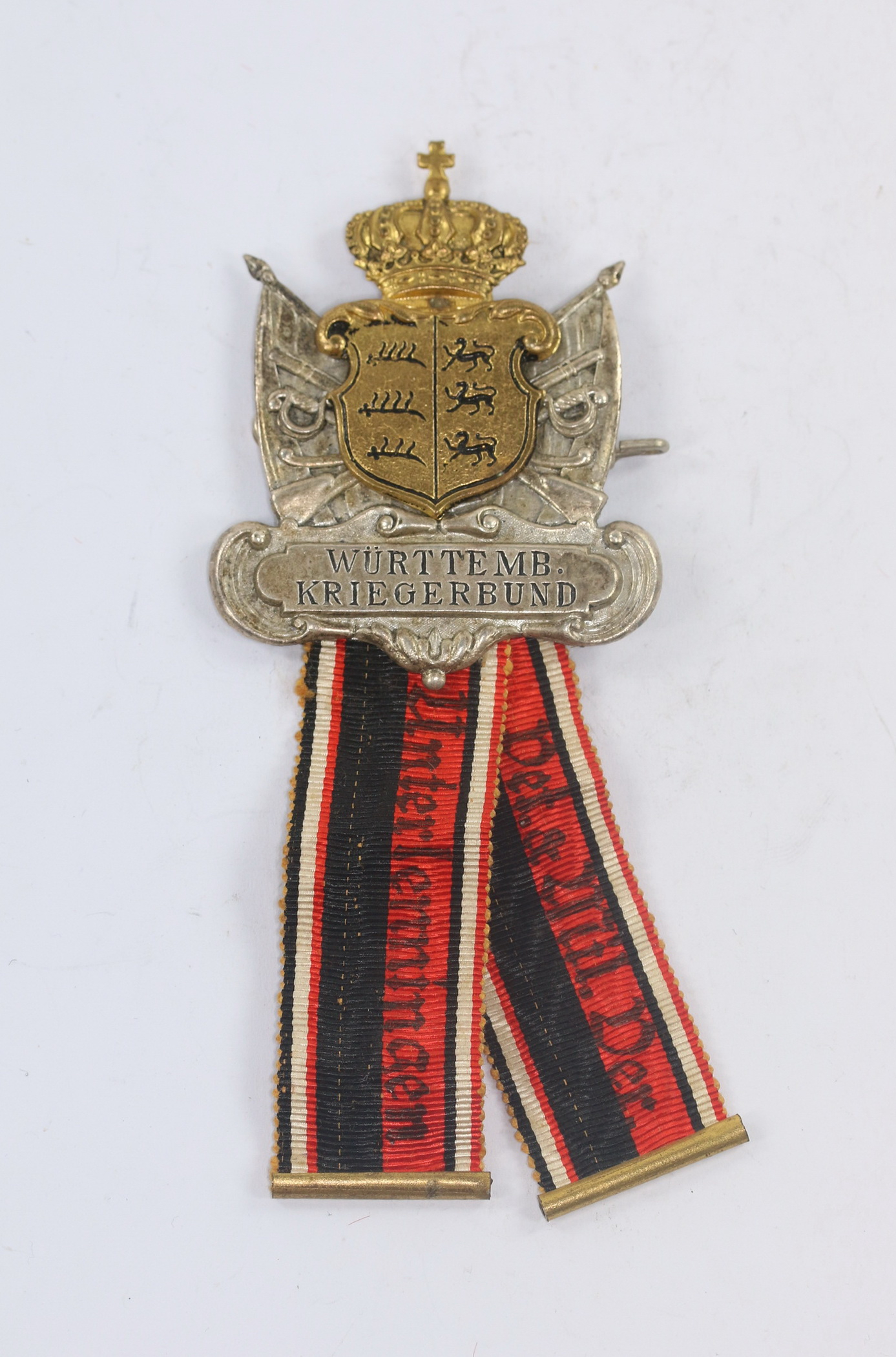 Veterans Badge, Württemb. Kriegerbund, Unterlenningen. Maker W. Mayer & F. Wilhelm Stuttgart – Bild 1