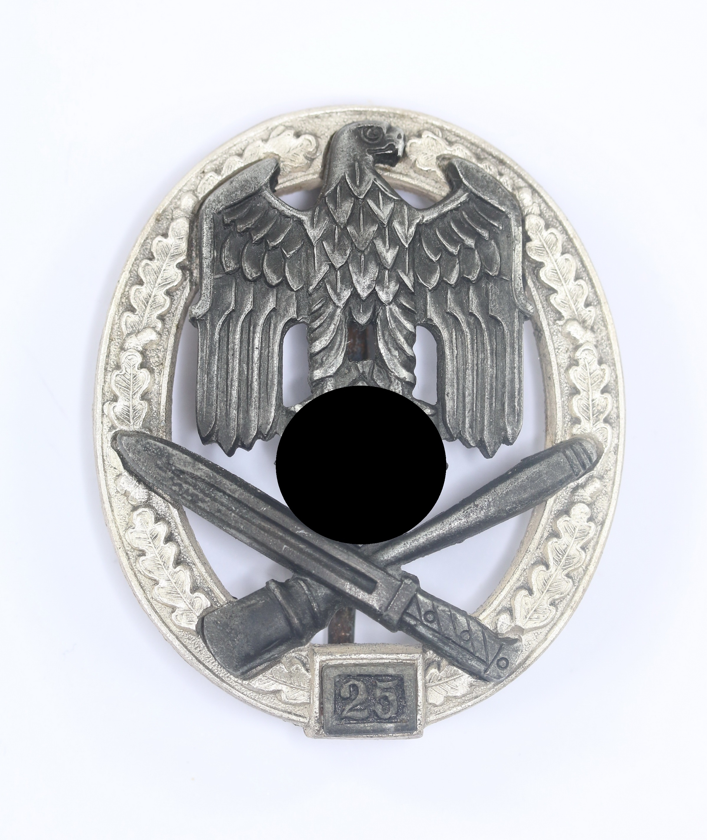 allgemeinessturmabzeichen_mit_einsatzzahl_25_hst General Assault Badge with Number Box 25. Maker RK (Rudolf Karneth, Gablonz) – Bild 1