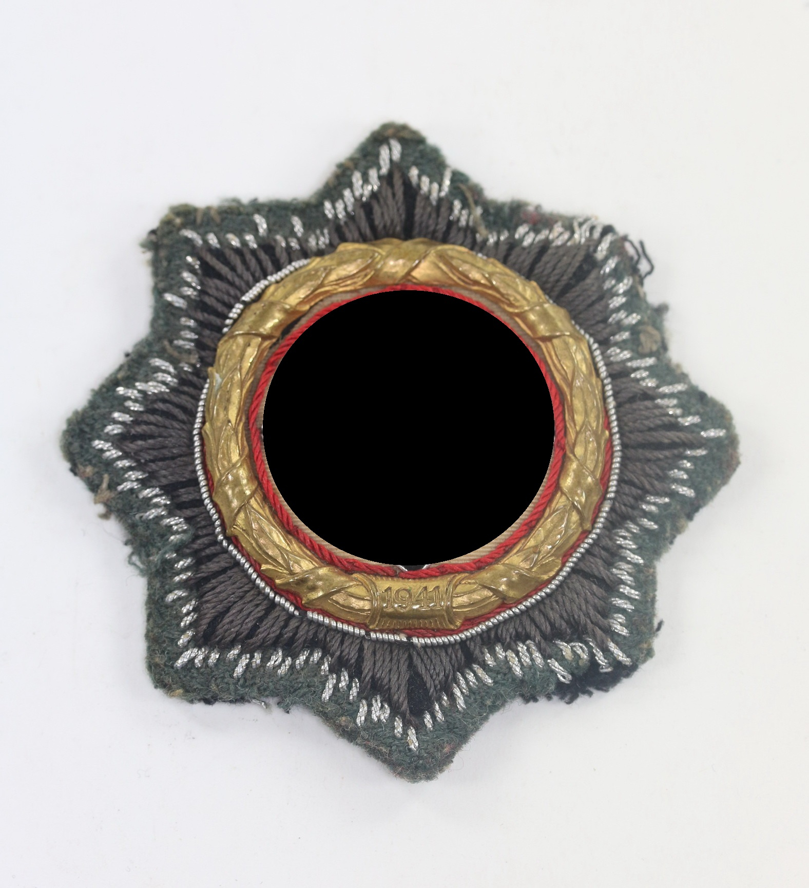 Cloth German Cross in Gold. Maker HS (Hermann Schmuck & Cie., Weißenburg) – Bild 1