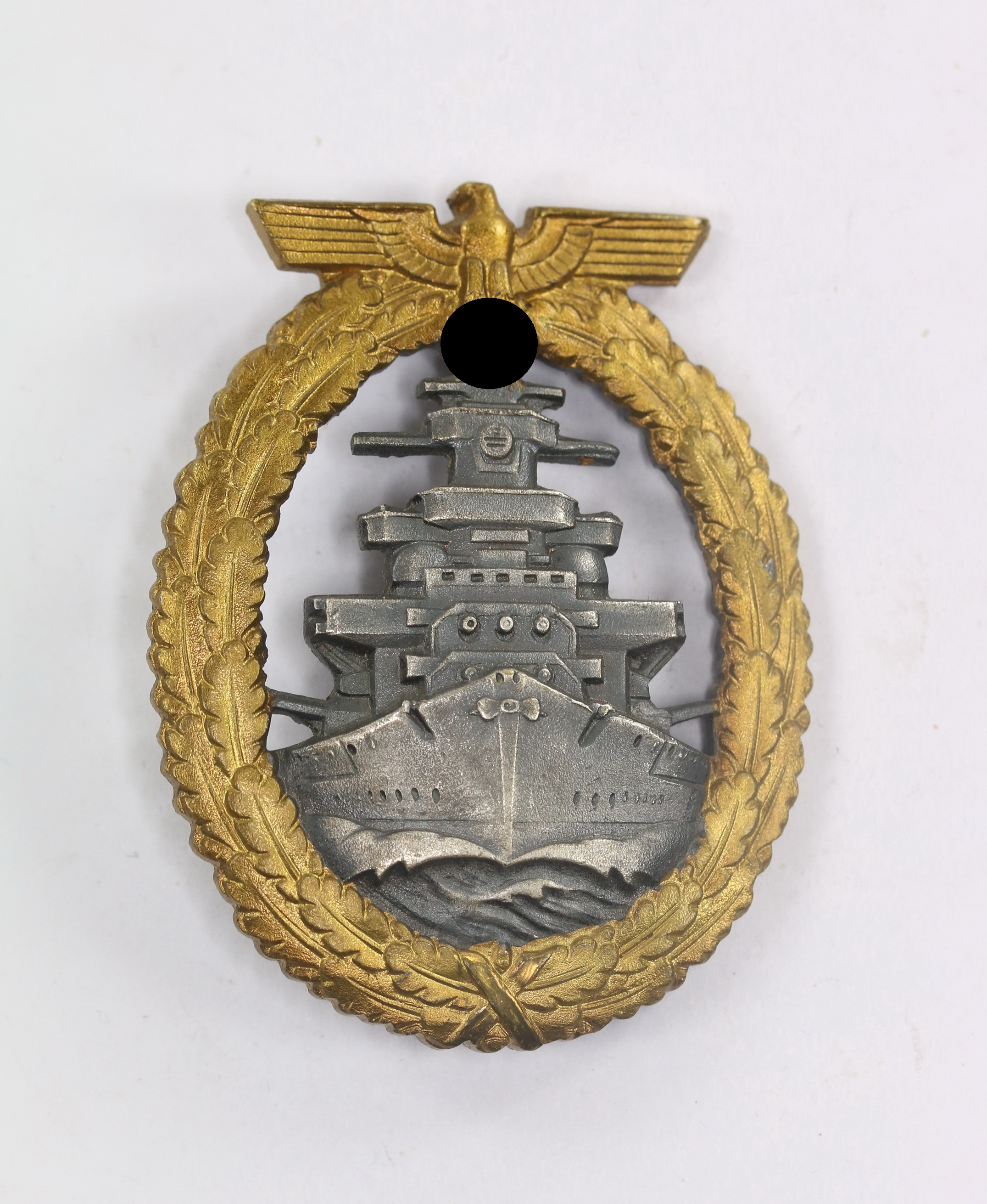 High Seas Fleet War Badge. Maker Schwerin Berlin - FEC. Adolf Bock (Buntmetall) – Bild 1