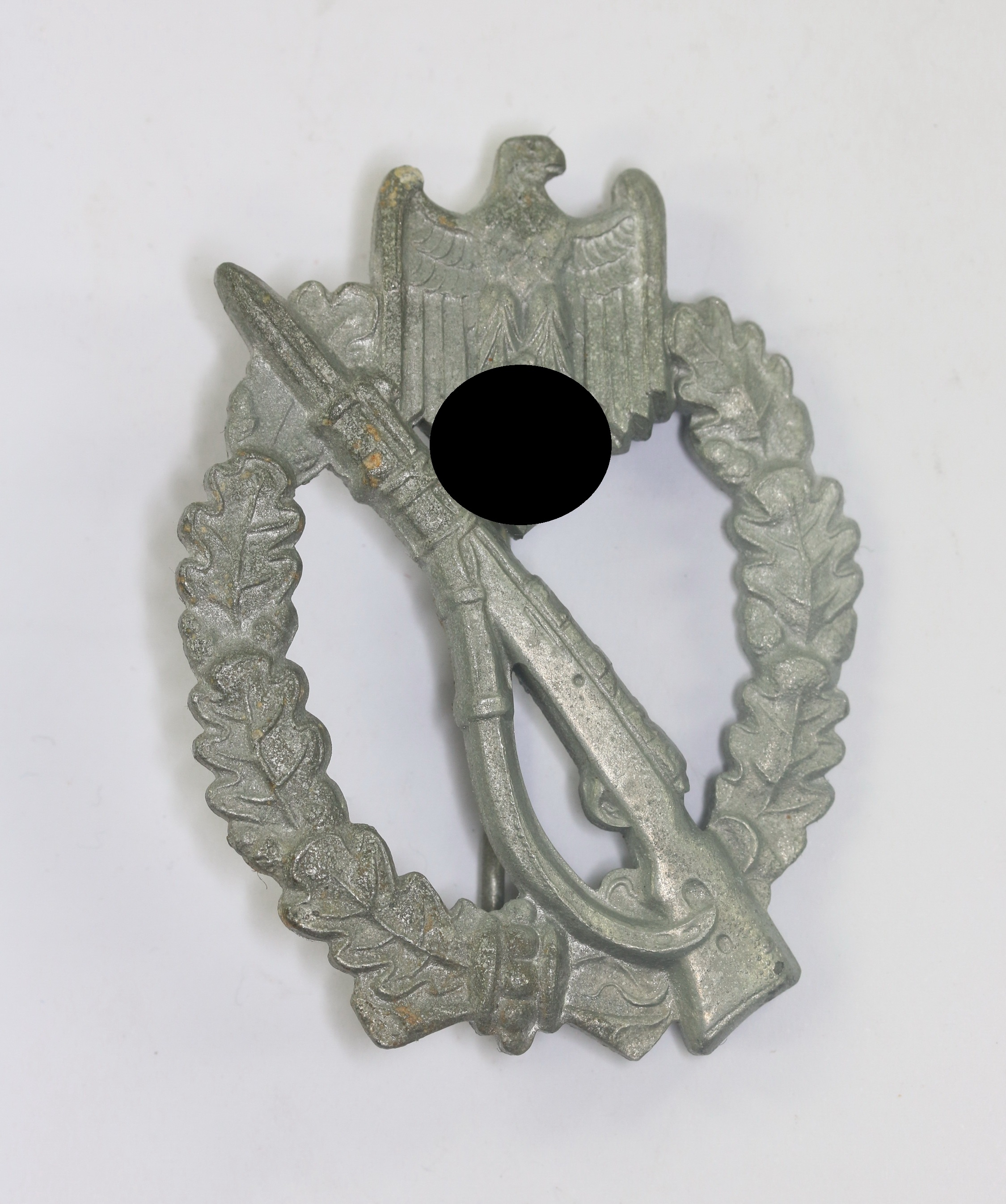 Silver Infantry Assault Badge. Maker Hst. ÜÜ (E.F. Wiedmann, Frankfurt am Main) – Bild 1