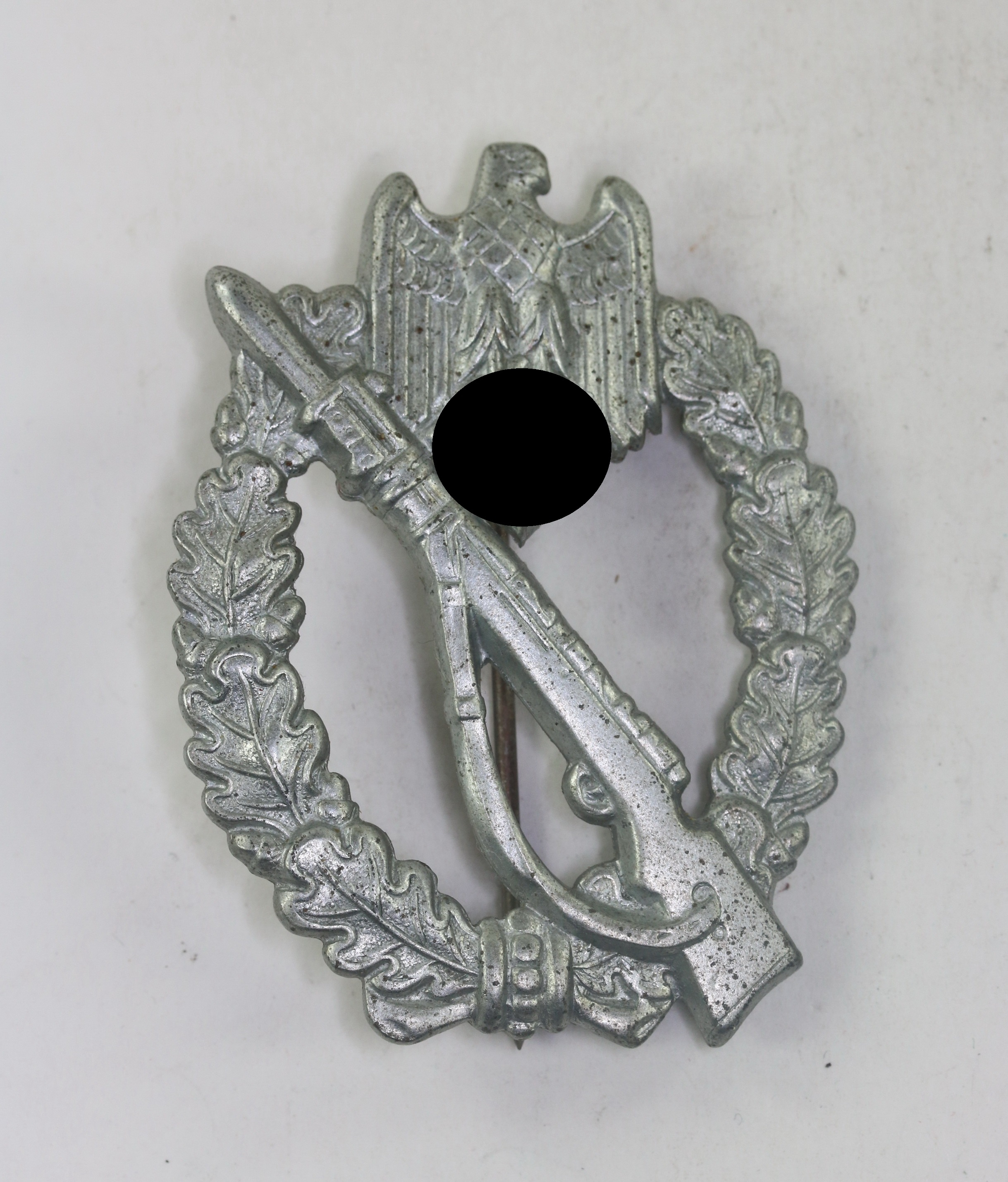 Infanterie-Sturmabzeichen in Silber, Sohni, Heubach & Co., Oberstein (S.H.u.Co.), Eisen (!) – Bild 1