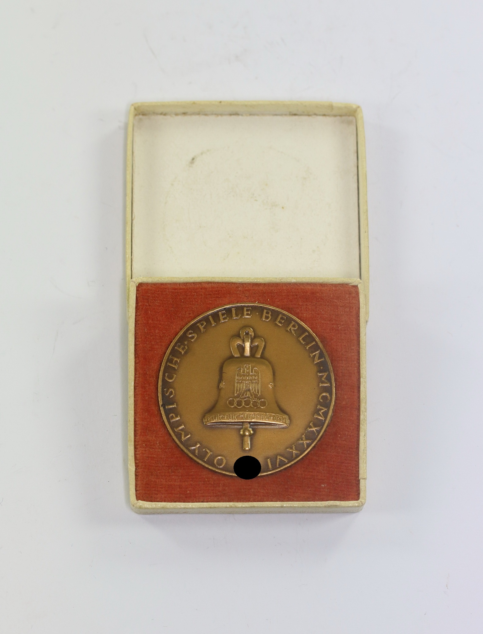  Medaille, Olympische Spiele Berlin 1936 - Zur Ehre des Vaterlandes - Zum Ruhme des Sports - Bayer. Hauptmünzamt, im Etui – Bild 1