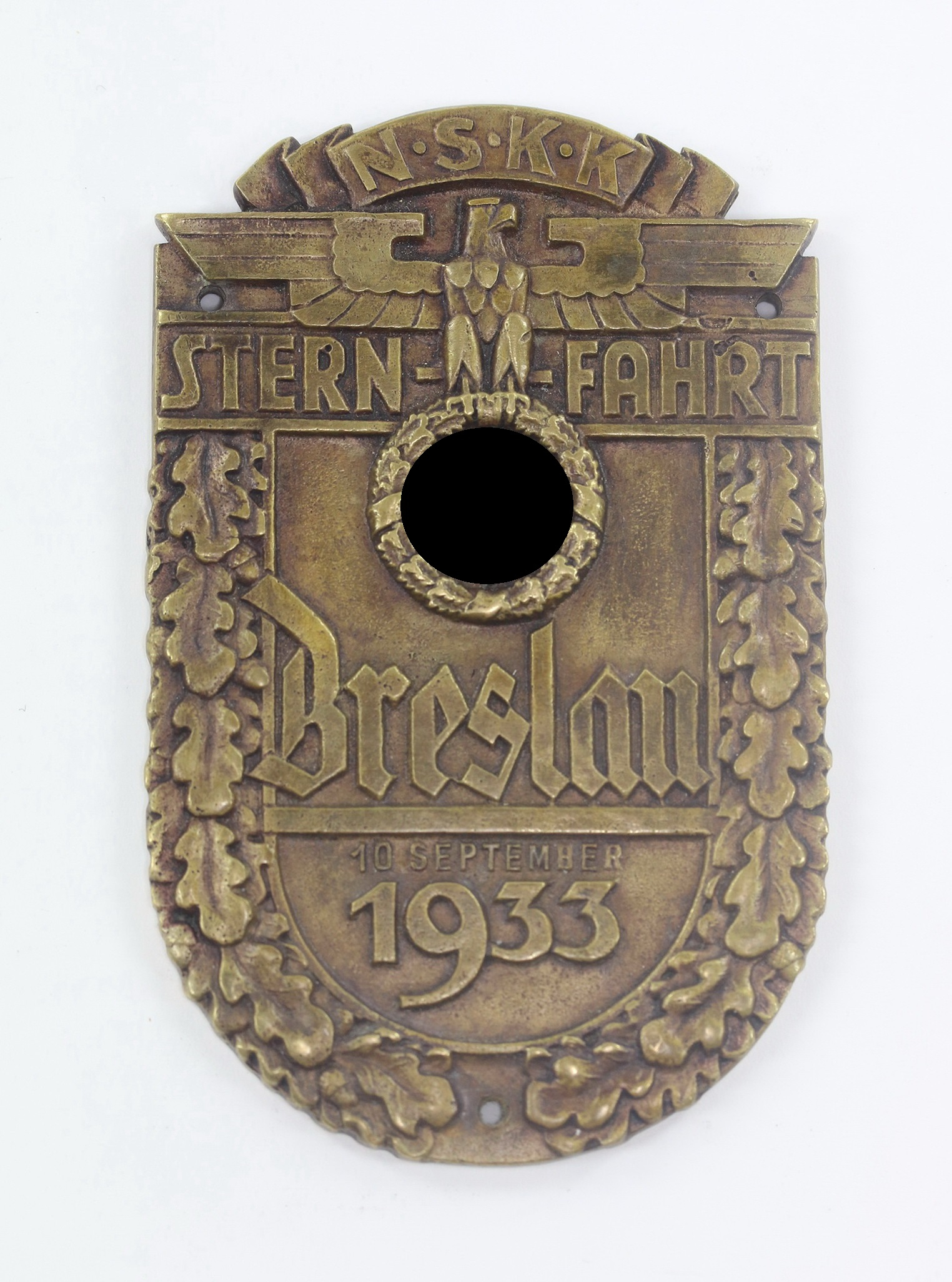 NSKK Plakette Sternfahrt Breslau 10. September 1933, Hst. .Zobel Breslau – Bild 1