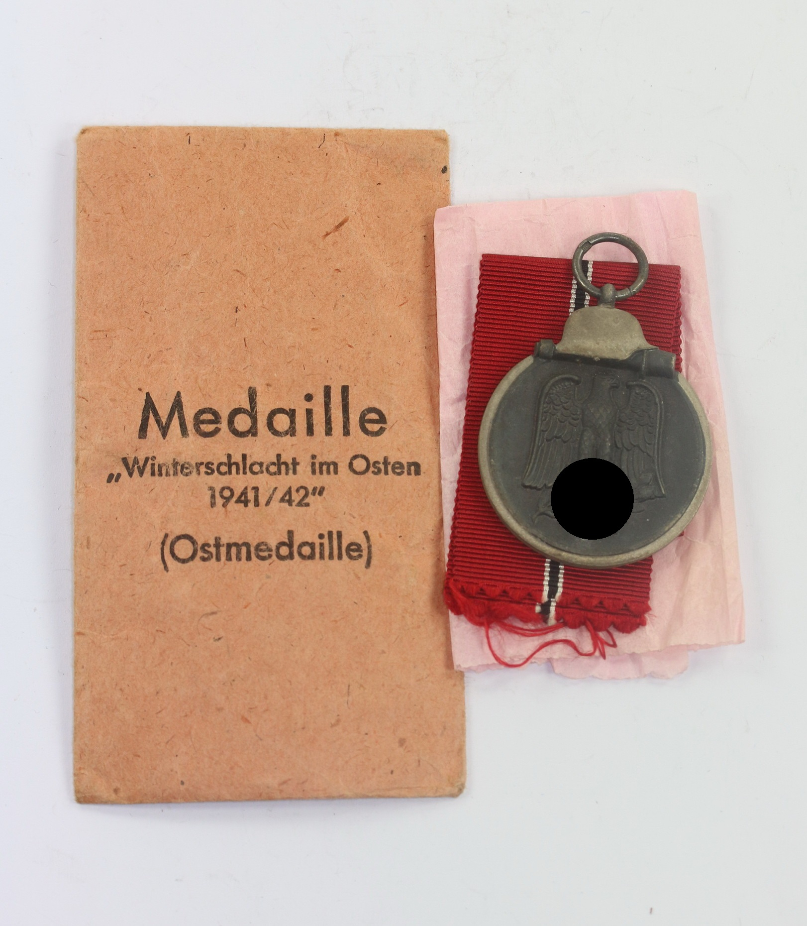 ostmedaille_hst Eastern Front Medal in Envelope. Maker 15, Friedrich Orth, Wien 56 – Bild 1