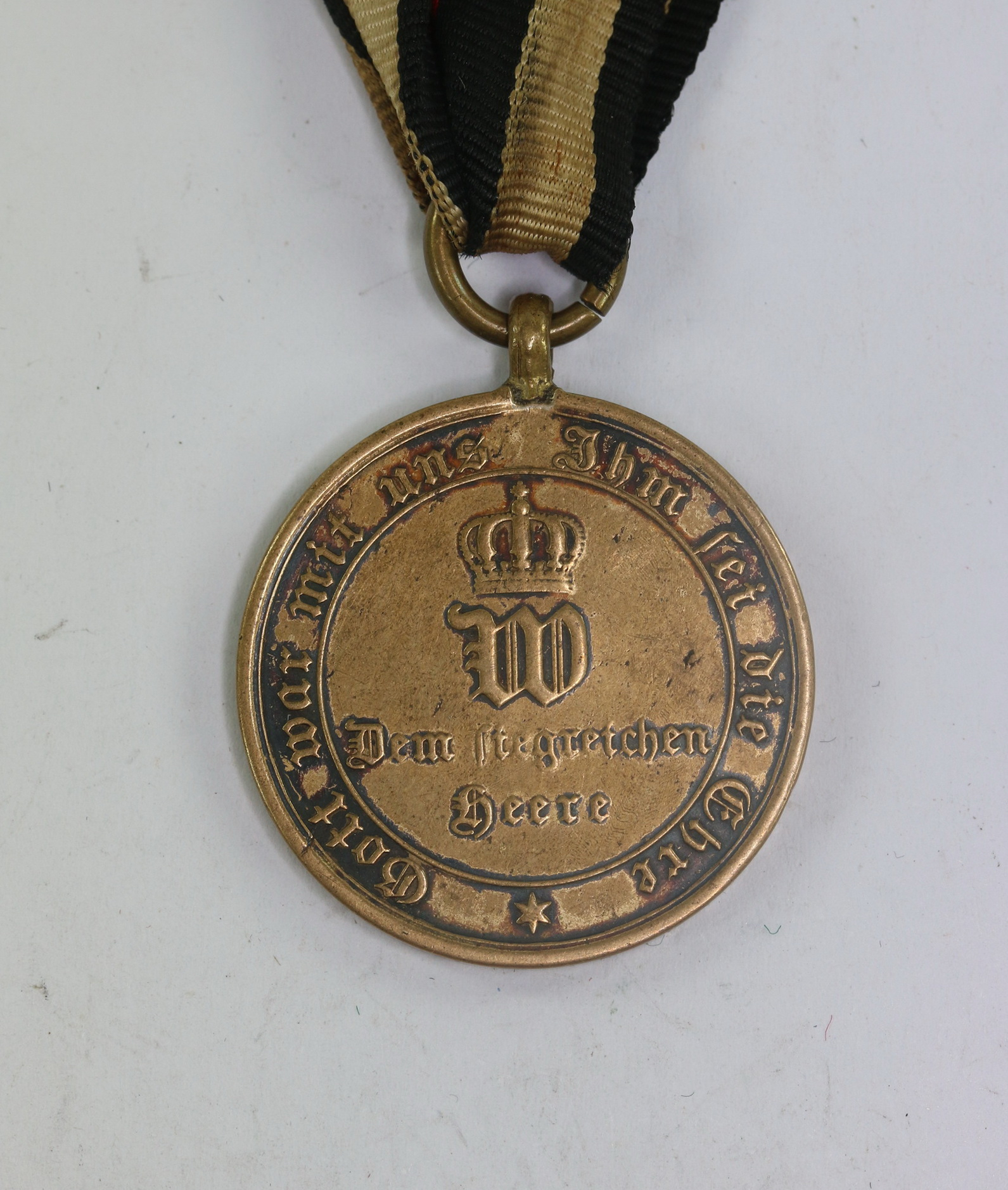 preu_en_kriegsdenkm_nze_f_r_k_mpfer_1870_ranschrift_aus_erobertem_geschuetz_1__9 Preußen, Kriegsdenkmünze für Kämpfer 1870, Ranschrift AUS EROBERTEM GESCHUETZ – Bild 1