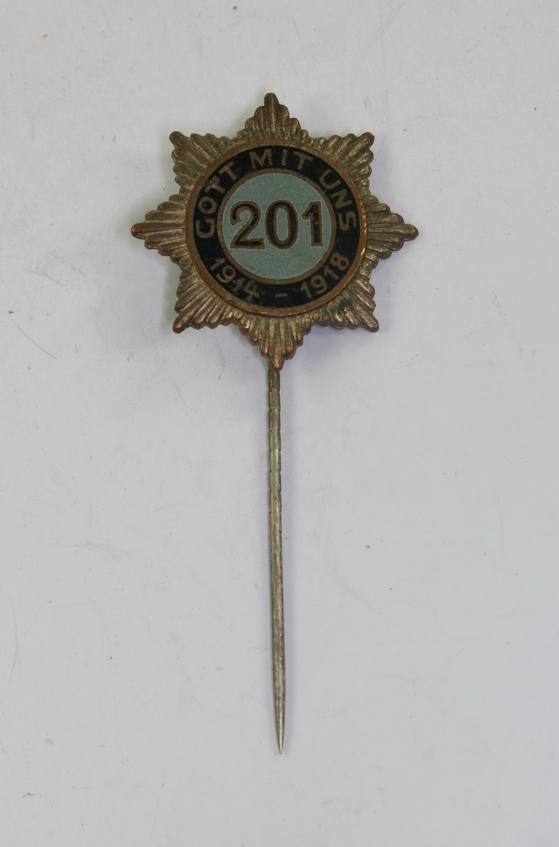 Prussia, Membership Badge for Former Members of Reserve-Infanterie-Regiment Nr. 201, Gott mit Uns 1914 - 1918. Maker L. Chr. lauer Berlin S.W. Ritterstr. 56 – Bild 1