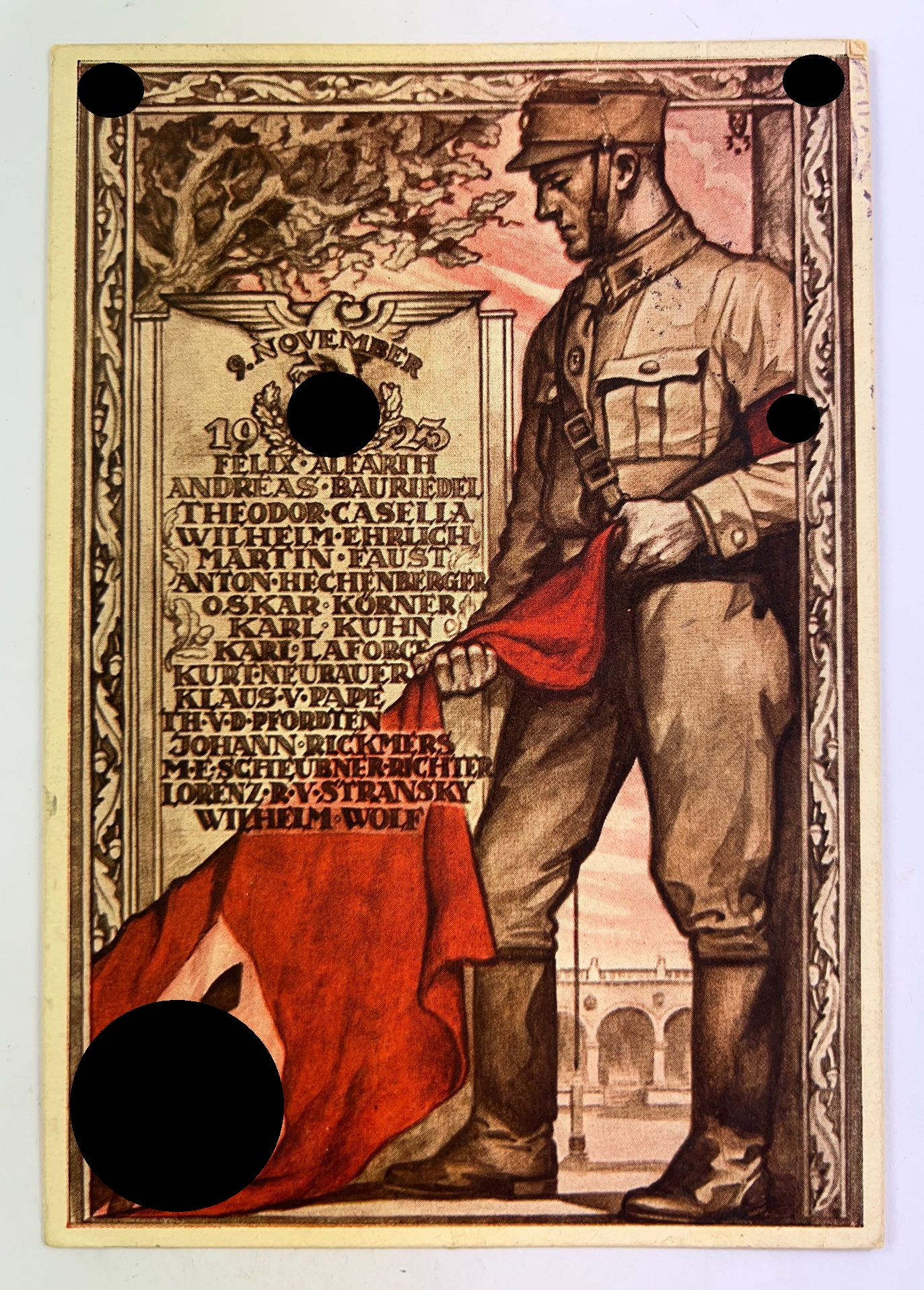 Propaganda Postcard, Zum Gedenken des 9. November 1923, Hoffmann München – Bild 1