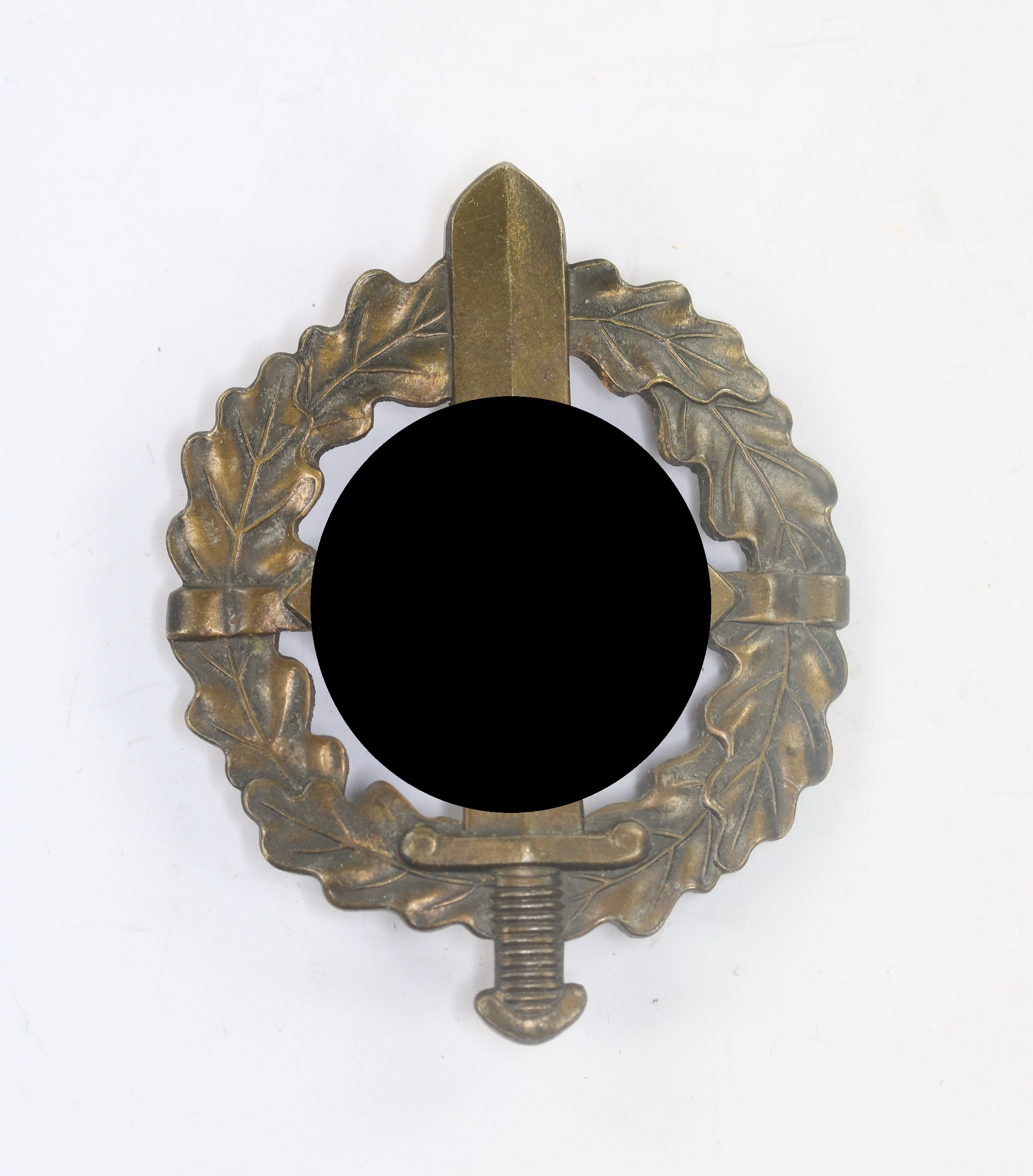 sawehrabzeichen_in_bronze_hst SA-Wehrabzeichen in Bronze, Hst. R. Berg & Nolte, Eigentum d. S.A. Sportabzeichen Hauptstelle – Bild 1