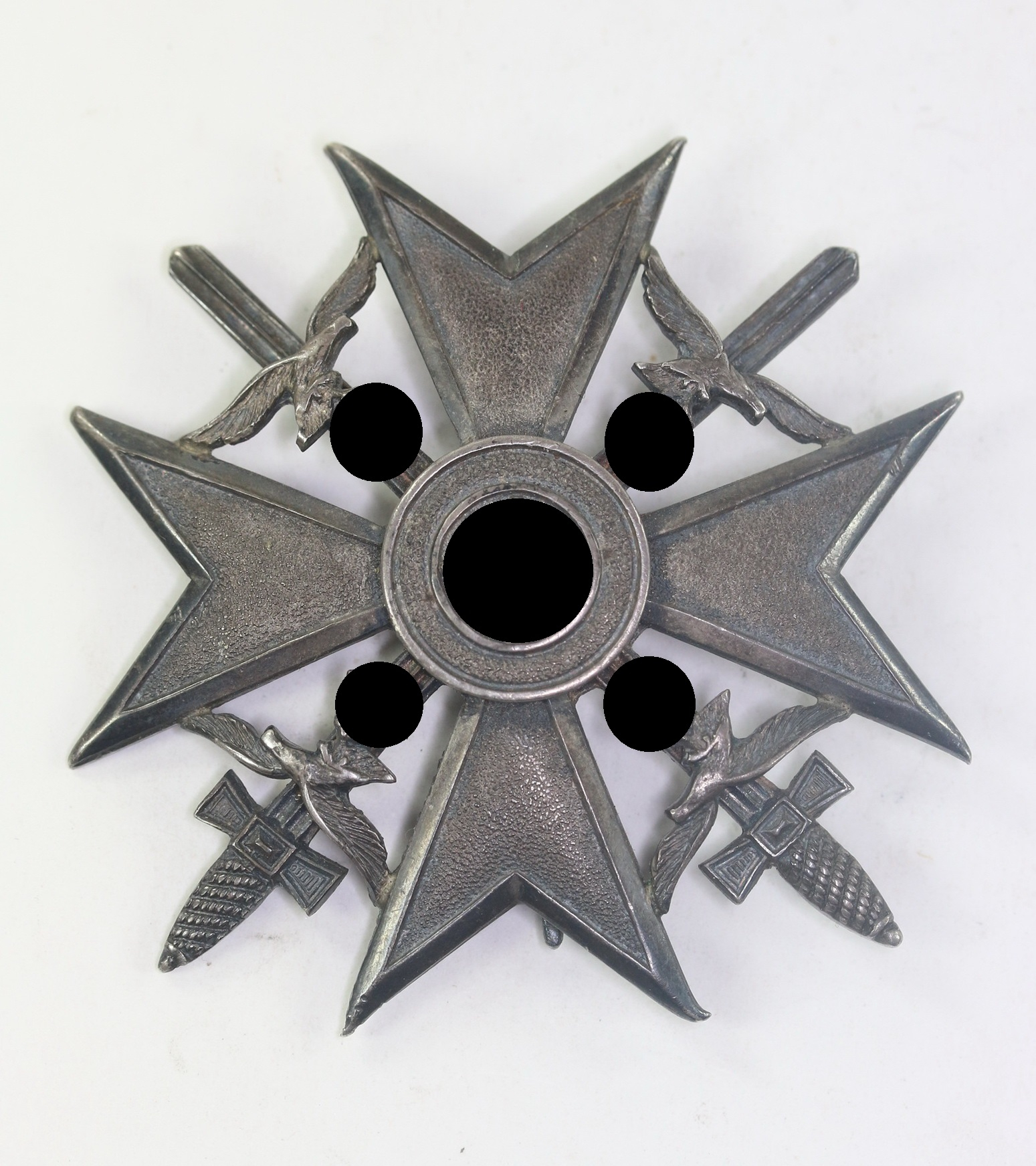 Silver Spanish Cross with Swords. Maker Meybauer (logo) 900 – Bild 1