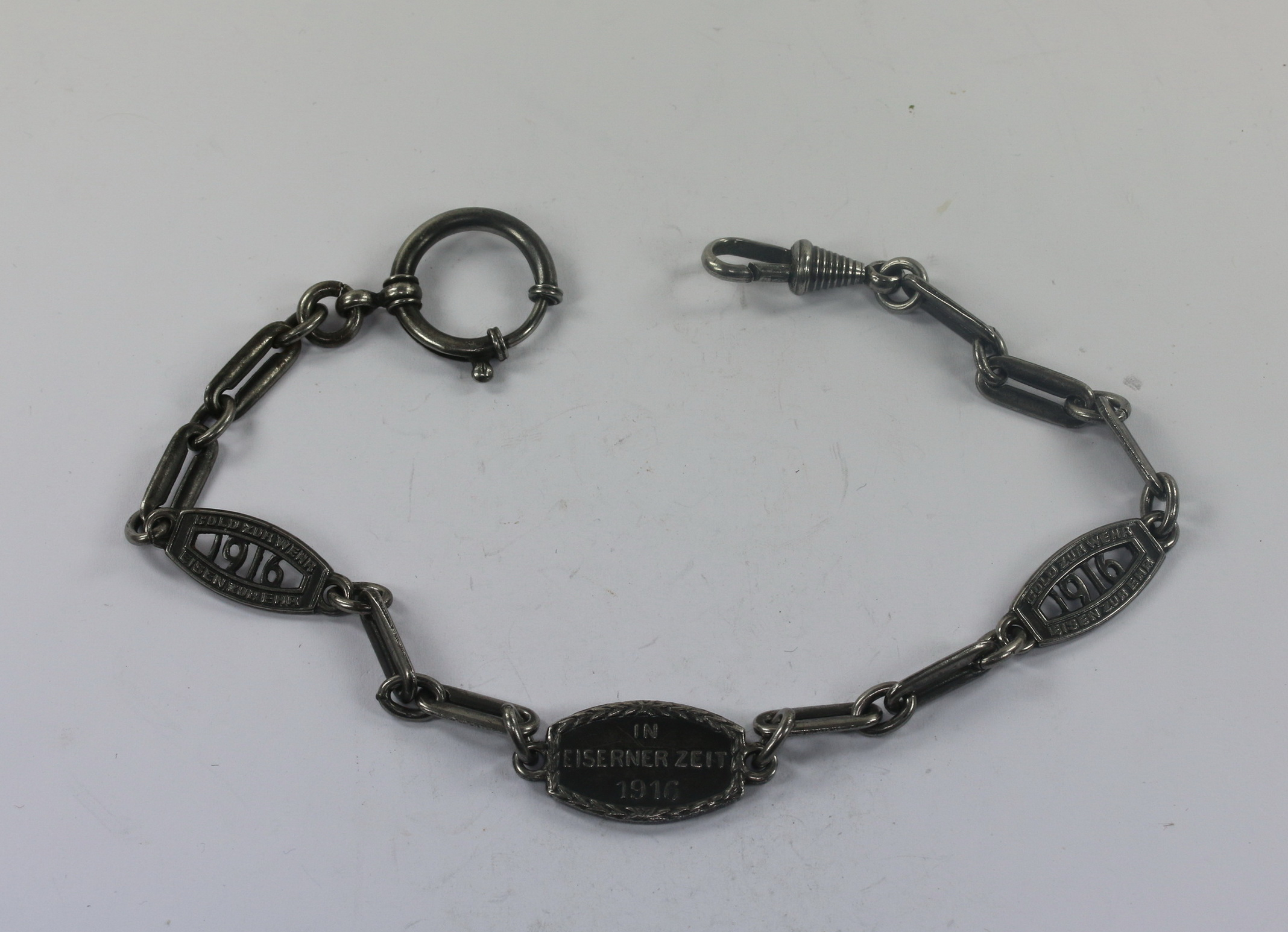 WW1 Patriotic Watch Chain, in eiserner Zeit 1916 – Bild 1