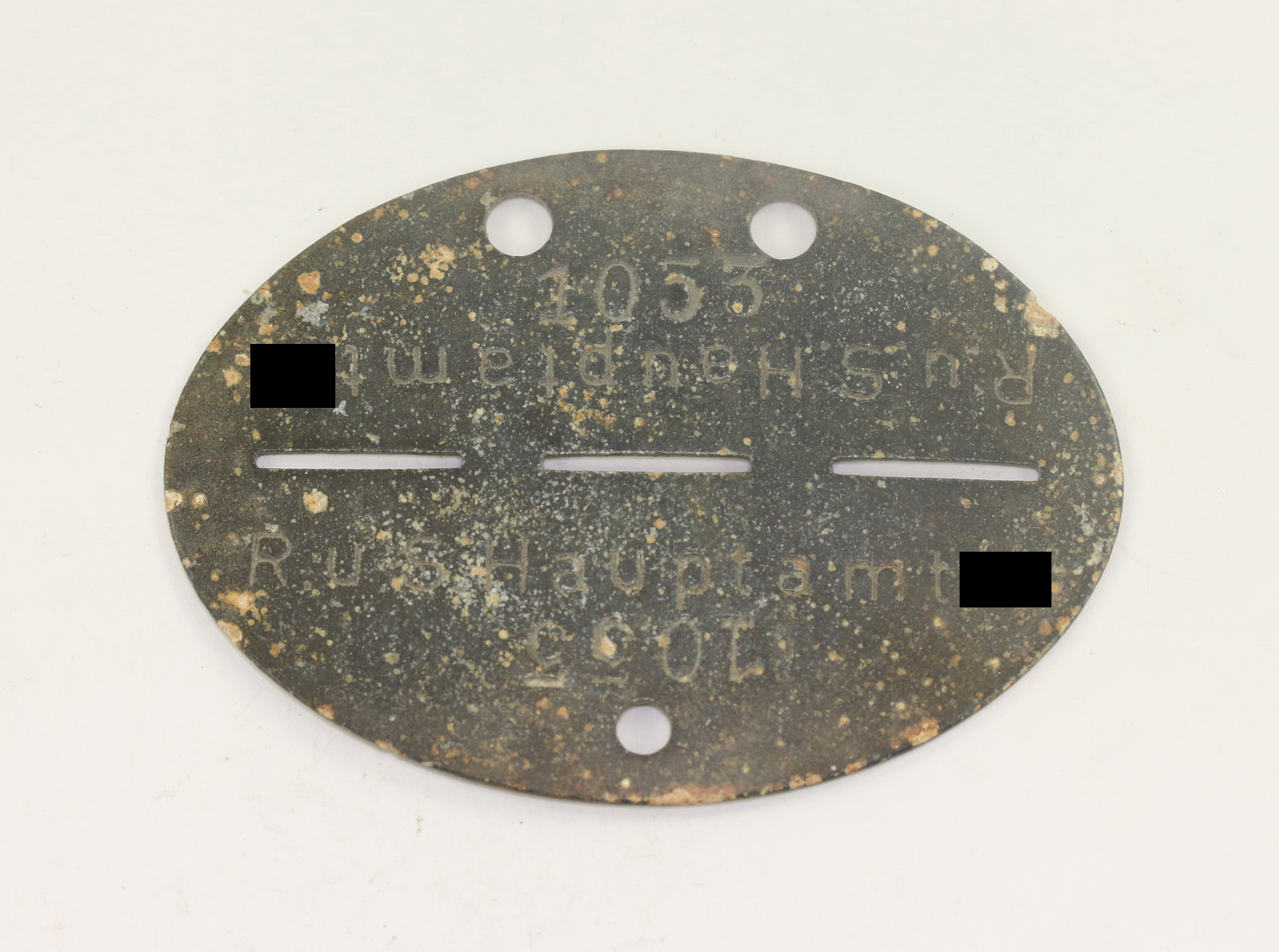 Waffen-SS, Identity Disc  R.u.S. Hauptamt SS (Rasse- und Siedlungsamt SS) – Bild 1