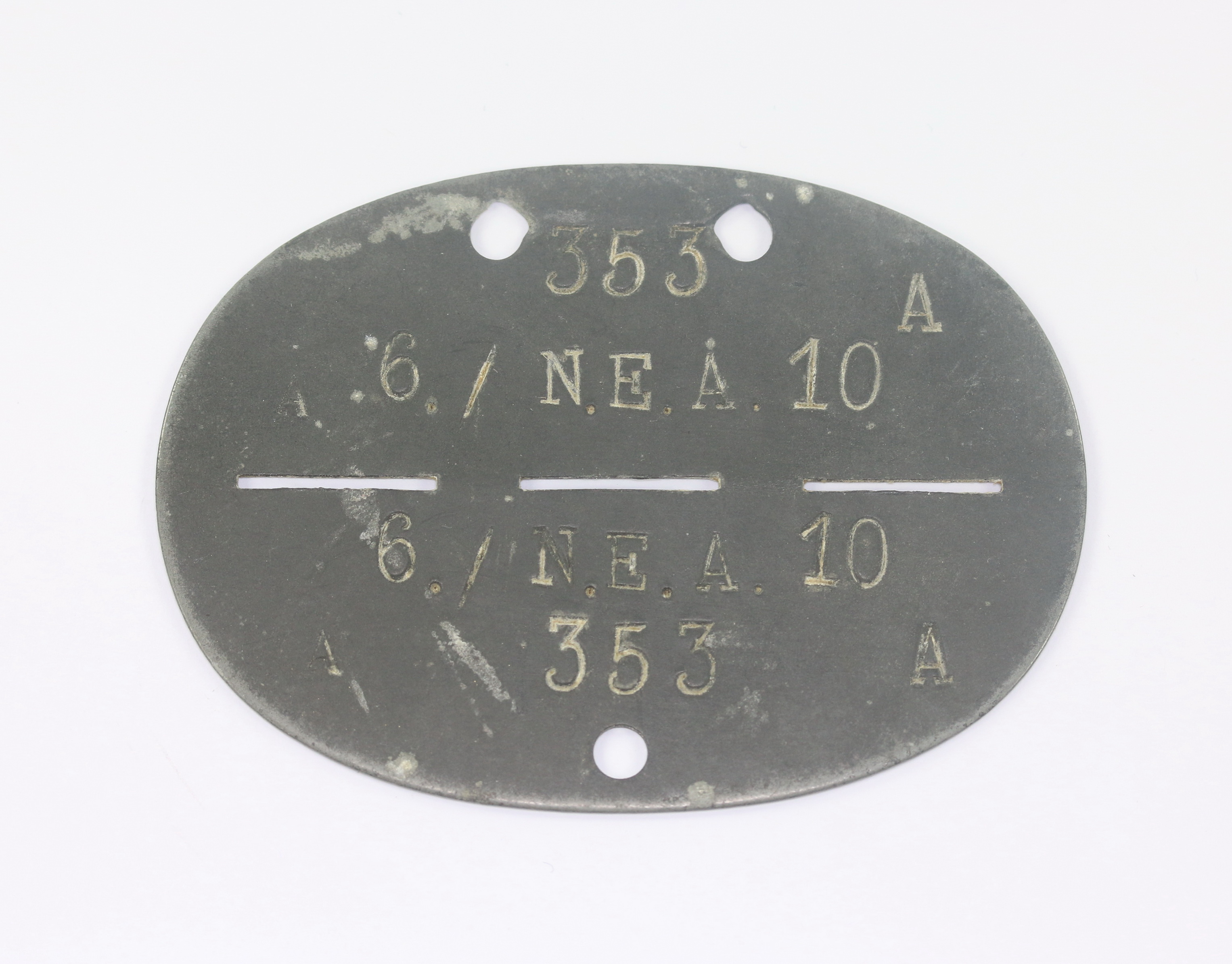 Wehrmacht Heer, Erkennungsmarke Nachrichten Ersatz Abteilung 10 (N.E.A. 10) – Bild 1