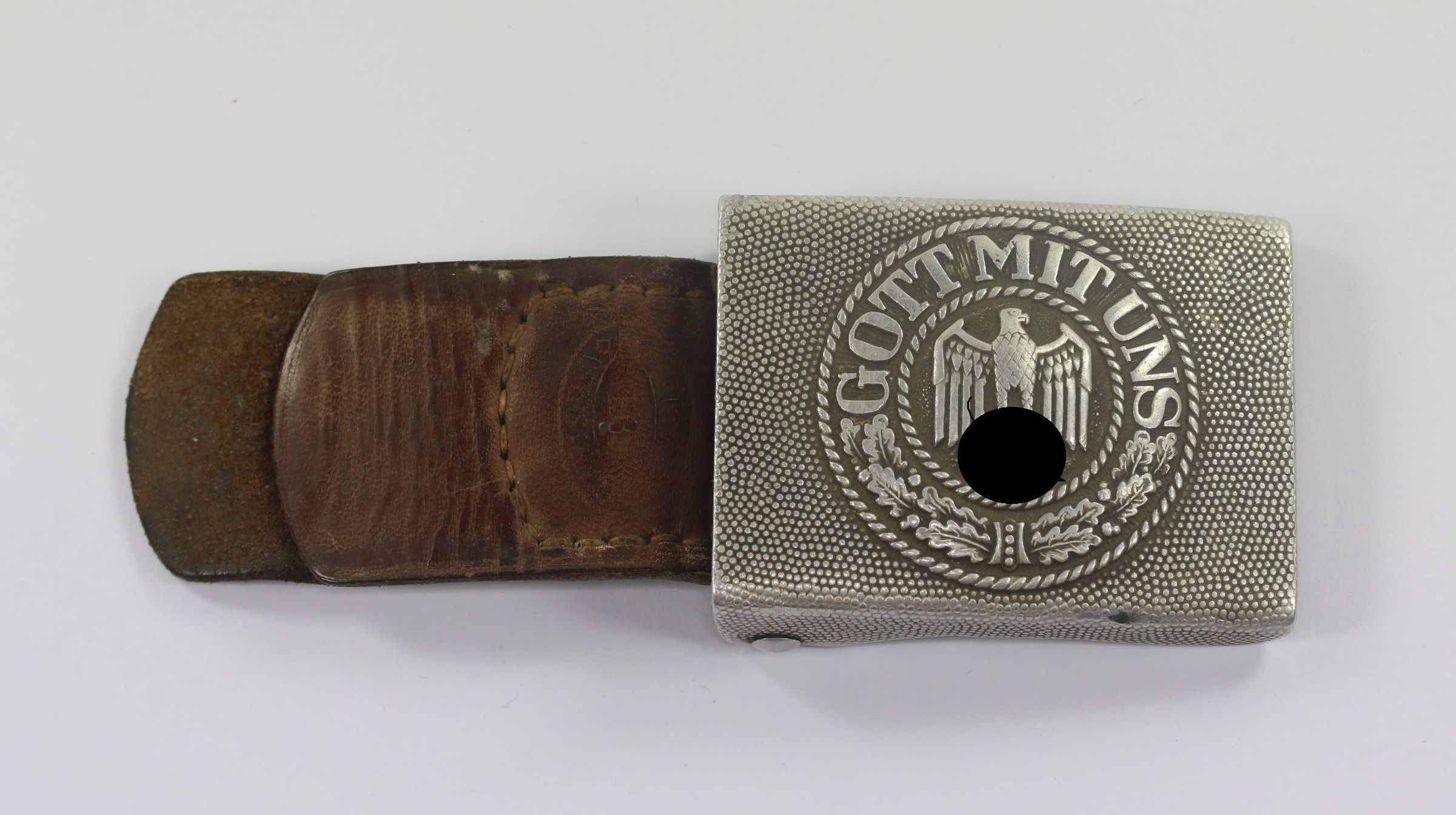 wehrmacht_heer_koppelschloss_f_r_mannschaften_hst Army Belt Buckle for Enlisted. Maker K.u.Q. (Klein & Quenzer, Oberstein), Gott Mit Uns – Bild 1