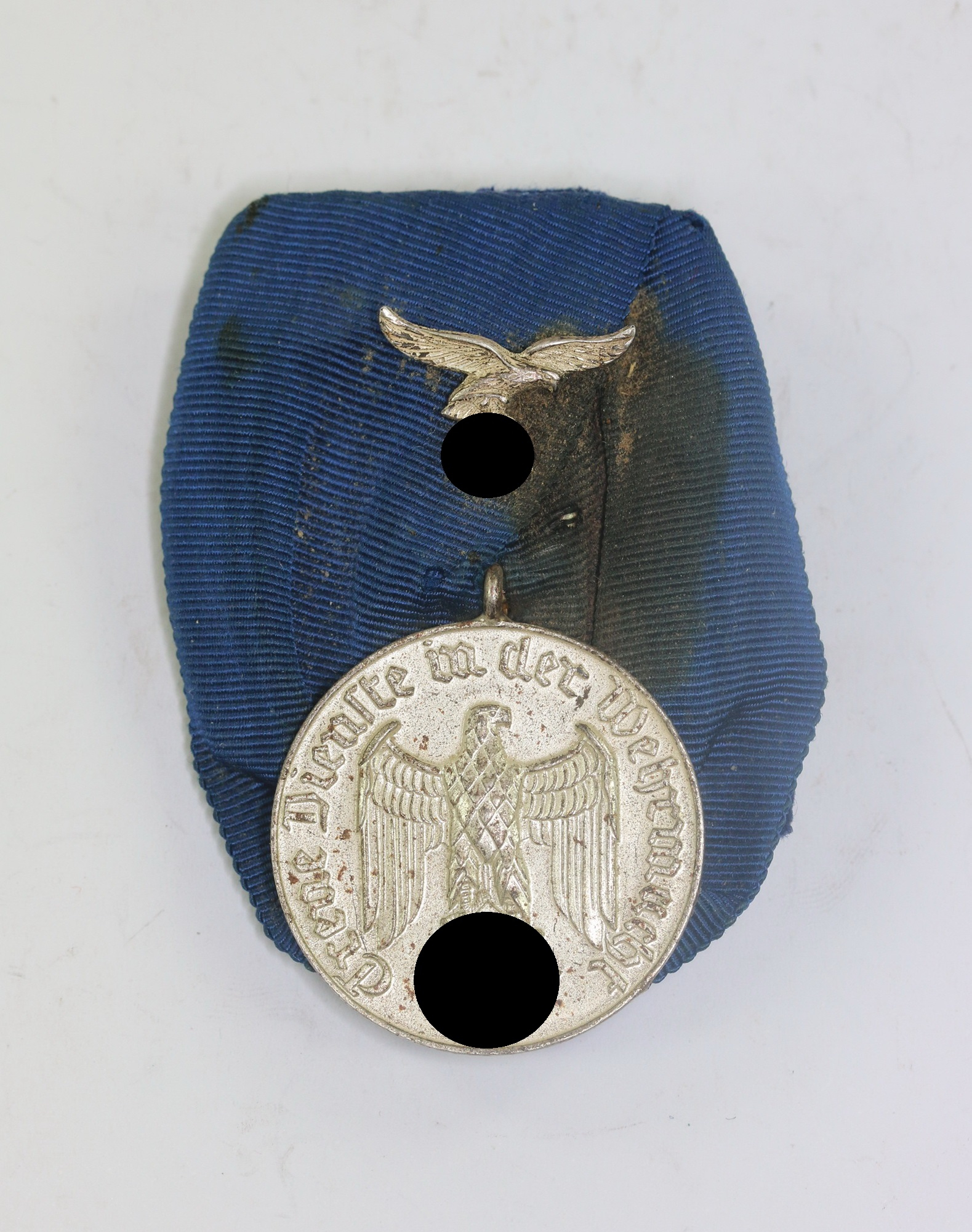  Armed Forces Loyal Service Medal for Four Years in the Luftwaffe. Court Mount. Bleckmann Celle Abzeichen. – Bild 1