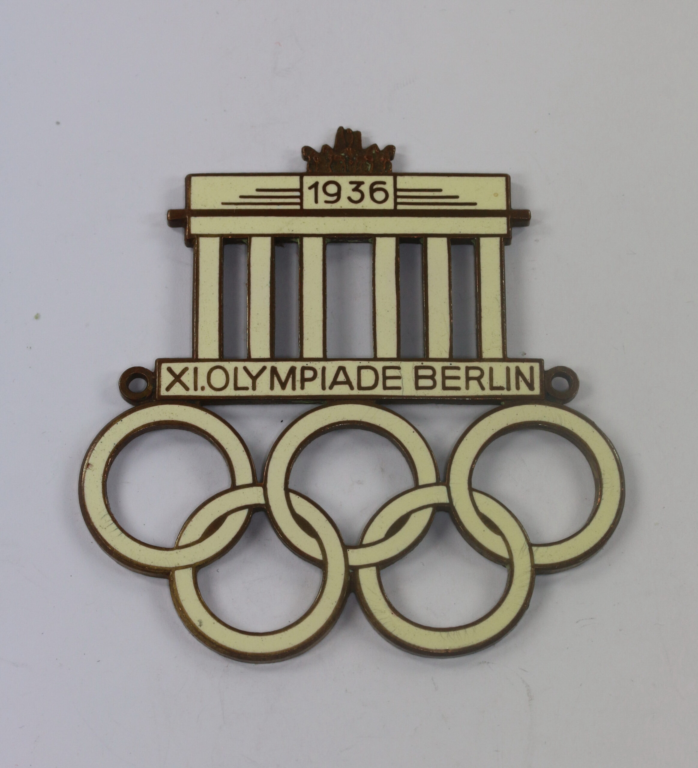 xi XI. Olympiade Berlin 1936, Kühler Plakette, mit Hersteller – Bild 1