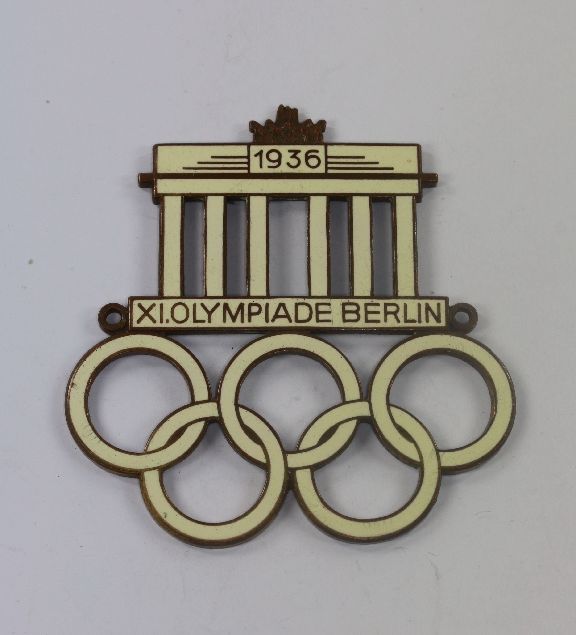 xi XI. Olympiade Berlin 1936, Kühler Plakette, mit Hersteller – Bild 1