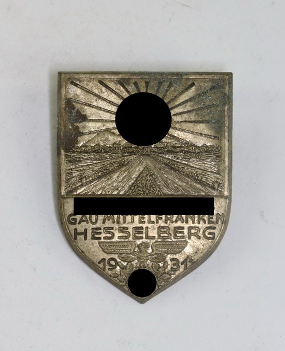 Abzeichen. N.S.D.A.P. Gau Mittelfranke hesselberg 1931, Hst. F. Hoffstätter Bonn a. Rh (1)
