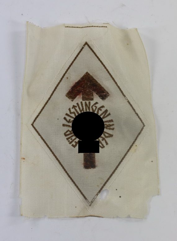 Hitlerjugend (HJ), Leistungsabzeichen in Bronze Stoff mit RZM Etikette (1)