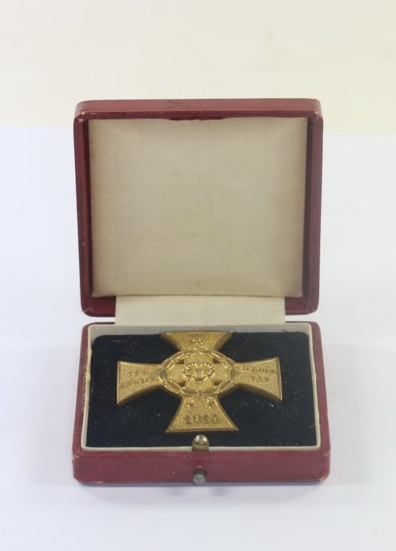 Lippe-Detmold, Kriegsehrenkreuz für heldenmütige Tat 1914, C.F. Zimmermann, Pforzheim, im Etui (1)