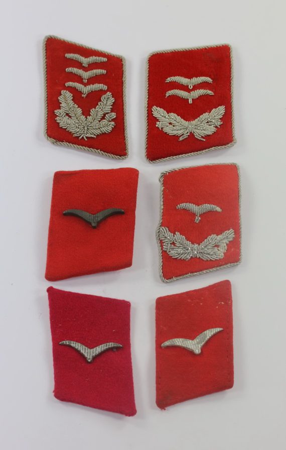 Luftwaffe, Lot aus 6 Kragenspiegeln Flak (1)