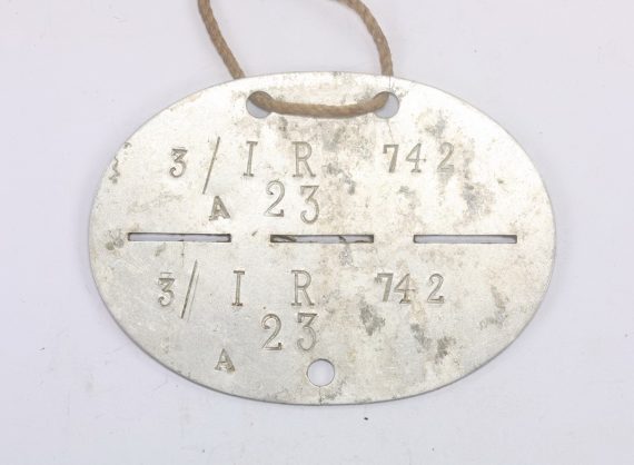 Wehrmacht Heer, Erkennungsmarke IR 742 (Infanterie Regiment 742)