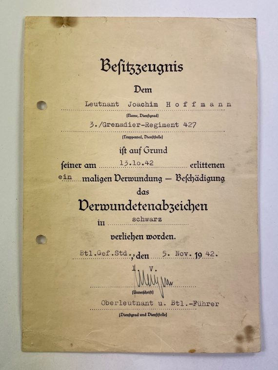 besitzzeugnis_verwundetenabzeichen_schwarz_grenadier