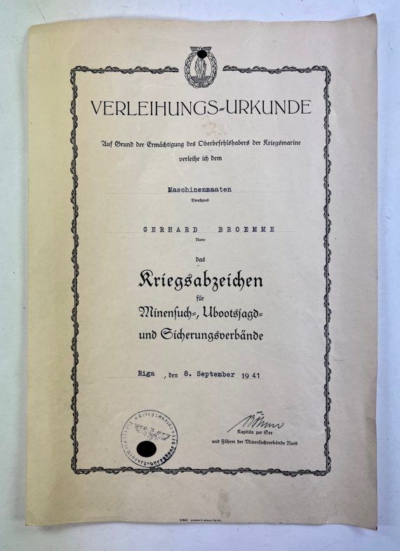 kriegsmarine_verleihungsurkunde_minensucherabzeichen_1