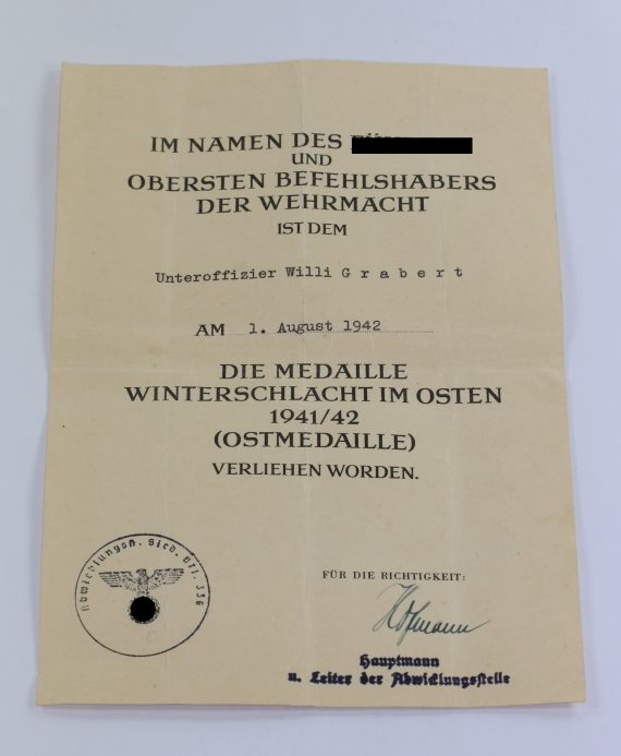 urkunde_ostmedaille_abwicklungsstelle_1